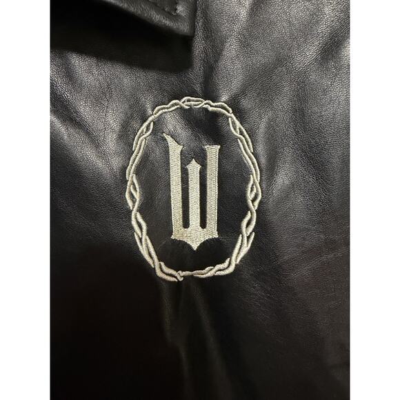 Wicked X Forever 21 Jacket Womens Small Black Faux Leather Bomber Rhinestone - Picture 2 of 16